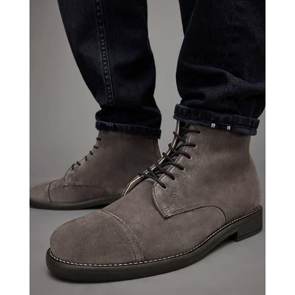 Allsaints Australia Mens Harland Suede Boots Charcoal Grey AU30-395